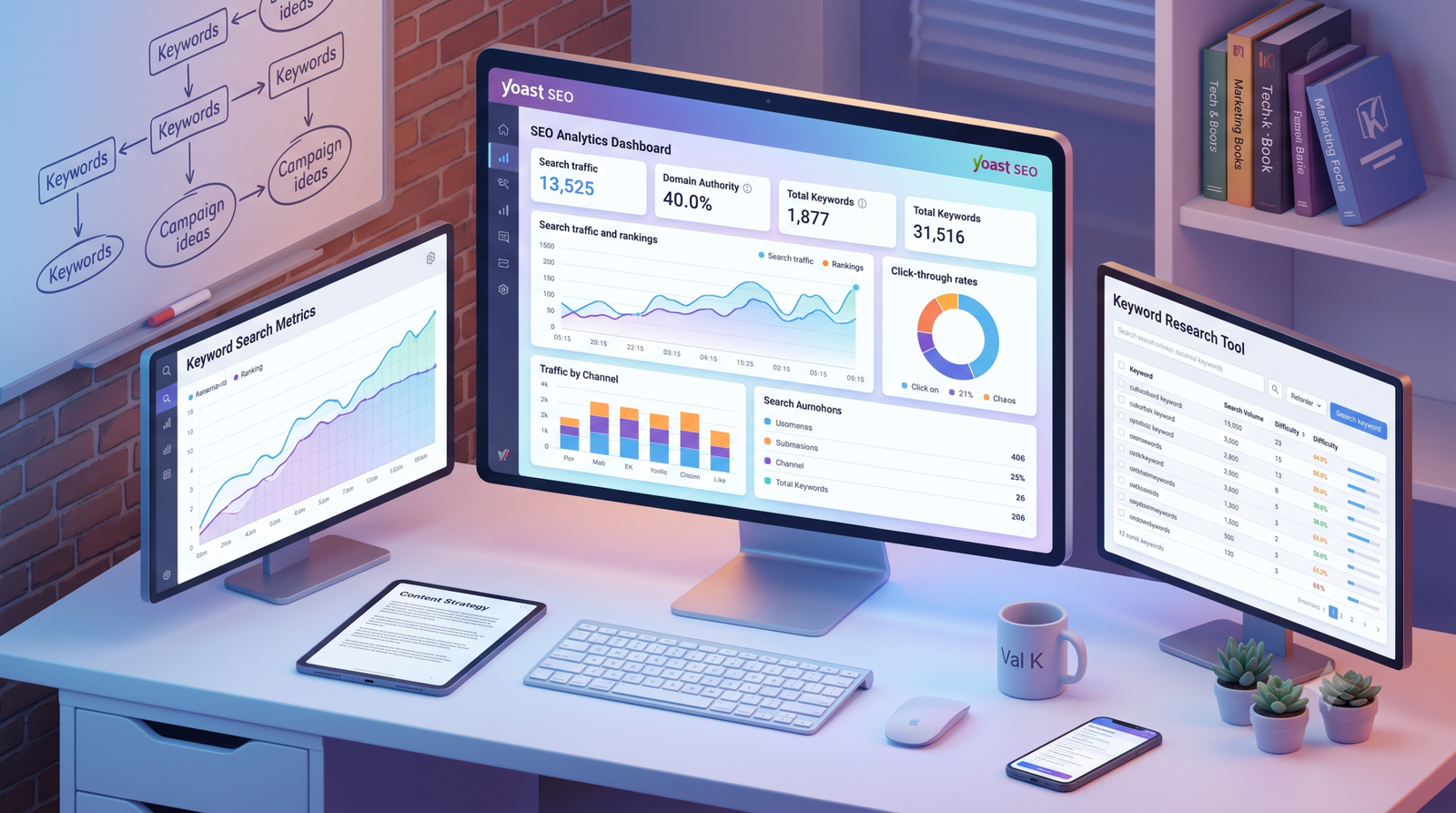 SEO Keyword Research Dashboard and Analytics Metrics
